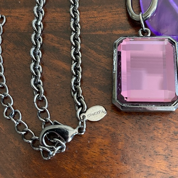 Long lariat black, purple lucite, crystals, rhinestone adjustable NWOT - Picture 6 of 6